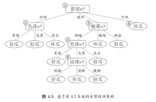 未剪枝的决策树